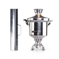 Самовар - на углях или на дровах 5 л из нержавеющей стали