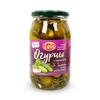 Eingelegte Gurken, 6-9 cm, Leis, с чесноком, 900 g
