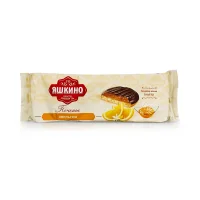 Печенье сдобное, с апельсиновой начинкой в глазури, Яшкино, 137 г