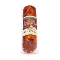 Brühwurst - Banketnaja, Schweinefleisch, geräuchert, Saltiwski Mjasokombinat, 250 g