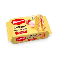 Dünne Waffeln mit Erdbeercreme, Jaschkino, 144 g