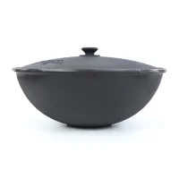 Kasan aus Gusseisen, Deckel aus Aluminiumguss, Flacher Boden, Ø 46,5 cm, 16 L