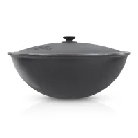 Kasan aus Gusseisen, Aluminiumdeckel, runder Boden, 22 l, Ø 52,7 cm