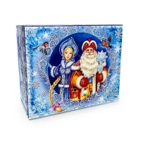 Geschenkbox-Transformator - Weihnachtsmann und Schneemädchen, 25 x 20 x 11 cm
