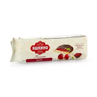 Печенье сдобное, с вишневой начинкой в глазури, Яшкино, 137 г