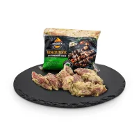 Schaschlik aus Schweinenacken, in cremiger Basilikum Marinade, 1 kg