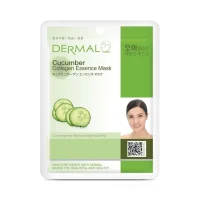 Тканевая маска для лица, с коллагеном и огурцами, DERMAL, 23 г
