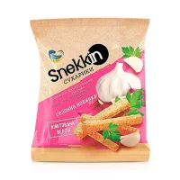 Сухарики пшенично-ржаные - Snekkin, со вкусом чеснока, 70 г