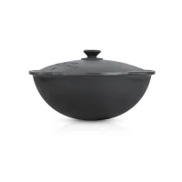 Казан чугунный, алюминиевая крышка, круглое дно, 8 л,  Ø 37 см