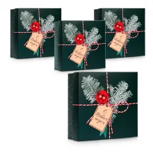 Geschenkbox - Neujahrspaket, Karton, 17 x 17 x 7 cm, 4 St.