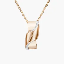 Anhänger, Rotgold 585°, Zirkonia, 22 mm 1,87 gr