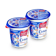 Saure Sahne - Slivotschnaja, 18 % Fett, Lutschiy Wybor, 2 х 400 g