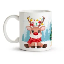 Кружка - Олень Рудольф, керамика, 330 мл
