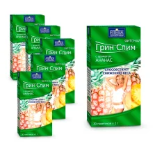 Фиточай - Грин слим, с ананасом, 30 пакетиков x 2 г х 6 упак. 