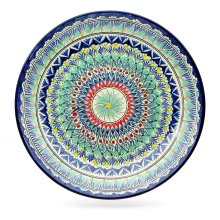 Lagan - Mehrob blau - MSV1 - Rischtan  Keramik, Handarbeit, Ø 42 cm