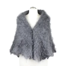 Urjupinsker Schal 130 х 130 cm, dicht und lockig, grau