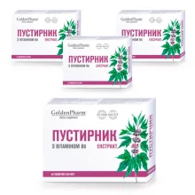 Пустырника экстракт + В6, Golden Pharm, 50 таблеток х 4 шт.