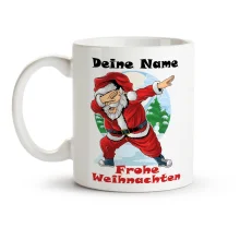 Namenstasse - Frohe Weihnachten, Сooler Weihnachtsmann, Keramik, 330 ml