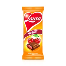 Шоколад молочный с вишневой начинкой, Laura, 92 г