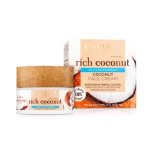 Feuchtigkeitsspendende Gesichtscreme - Rich Coconut, mit Mineralien und Kokosöl, Eveline Cosmetics, 50 ml