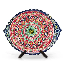 Lagan, geschnitzt, oval, KaraKalam KO2, Rishtan Keramik, 34 х 42 cm