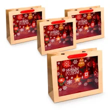  Пакет подарочный - С Новым Годом!, 31 х 26 х 11 см, 4 шт.