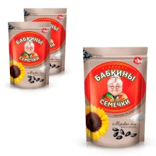 Семечки жареные - Бабкины, с морской солью, 3 х 300 г