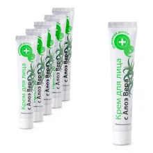 Gesichtscreme - Feuchtigkeitsspendend mit Aloe Vera, Domaschnij Doktor 42 ml х 6 Gesichtscreme - Feuchtigkeitsspendend mit Aloe Vera, Domaschnij Doktor 42 ml х 6
