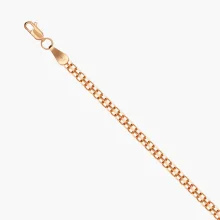 Браслет, красное золото 585°, длина 20 см, Ø 0,5 мм, ширина 3,07 мм, 3,28 г