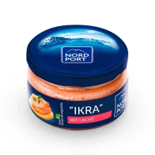 Kaviar aus Kapelan, mit geräucherten Lachsstücken, Nord Port, 165 g
