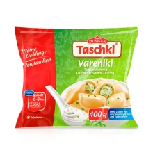 Wareniki, Teigtaschen - Taschki, mit Frischkäse- und Spinatfüllung, Dovgan, 400 g