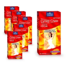 Phytotee - Super Slim, mit Pfirsich, 30 Beutel x 2 g х 6