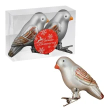 Tannenbaumschmuck - Spatz, Kunststoff, Farbe silber, 2 Stk., 9 х 4 cm