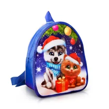 Kinderrucksack - Neujahr, Textil, dunkelblau, 20 x 23 cm