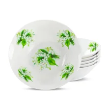 Набор суповых тарелок - Ландыши, керамика, Ø 18 см, 6 шт.