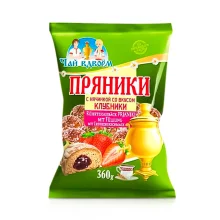 Süßgebäck Prjaniki - Tee für zwei, mit Erdbeergeschmackfüllung, 360 g