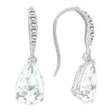 Ohrhänger, Silber 925° , Zirkonia, 27 mm