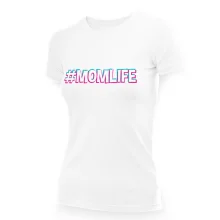 Футболка женская - дизайн #MomLife, хлопок