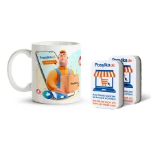 Набор - Posylka.de, губка для мытья посуды: 2шт. + кружка