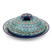 Lagan mit Deckel- KaraKalam LK-004, Rischtan Keramik, Ø 42 cm