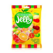 Fruchtgelee - Jelly mit Apfel-, Erdbeer-, Himbeer- und Birnengeschmack, Roshen, 200 g