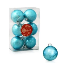 Weihnachtskugeln-Set - Severina, blau, Kunststoff, Ø 5 cm, 6 Stk.