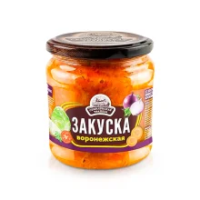 Закуска овощная - Воронежская, с белокочанной капустой, морковью и луком, 460 г
