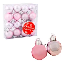 Weihnachtskugeln - Sefir, rosa, Kunststoff, Ø 3 cm, 16 Stk.