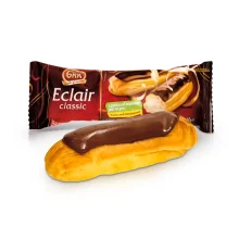 Eclairs mit Cremefüllung und kakaohaltiger Fettglasur, BKK, 60 g