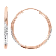 Серьги-кольца, красное / белое золото 585°, Ø 25 мм