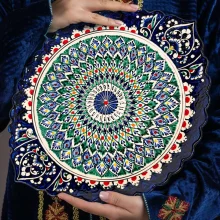 Lagan, geschnitzt, oval, Mehrob РО9, Rishtan-Keramik, 34 х 42 cm