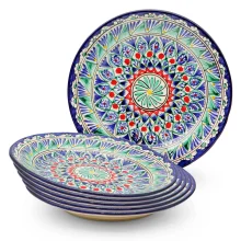 Teller - Mehrob blau - MSV1 - 6 Stück - Risсhtan Keramik, Ø 22 cm