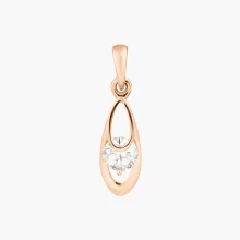 Anhänger, Rotgold 585°, Zirkonia, 22 mm