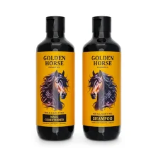 Geschenkset für Haare - Golden Horse, 4D Power, Shampoo + Masken-Conditioner, 2 x 400 ml